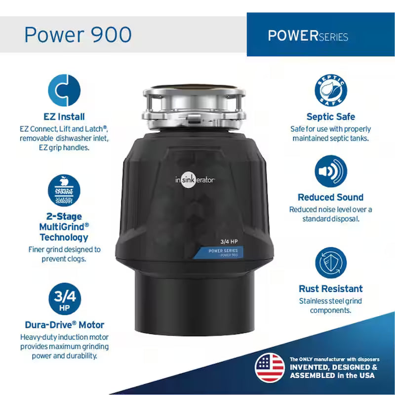 3/4 HP Continuous Feed Garbage Disposal with Power Cord X466434