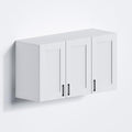 White Laundry Room Cabinets and Storage with 4 Doors and Adjustable Shelf A363018