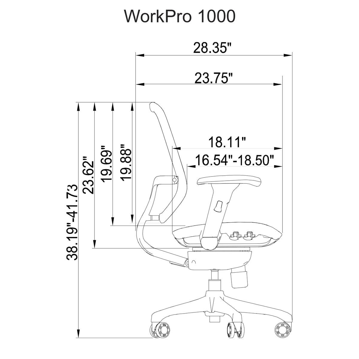 Black Ergonomic Mesh Mid-Back Task Chair R5243