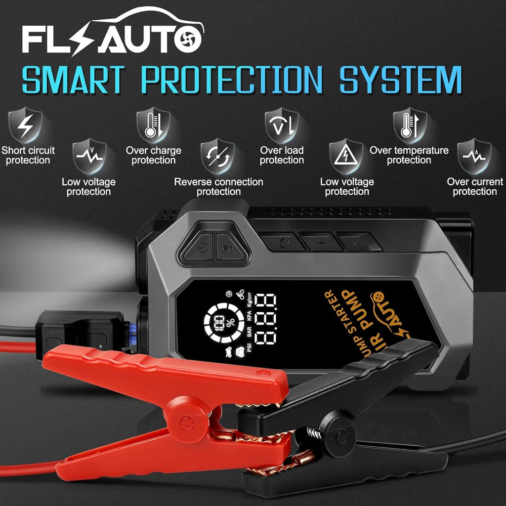 Portable 4000A Peak Car Jump Starter with 150 PSI Air Compressor Q22495