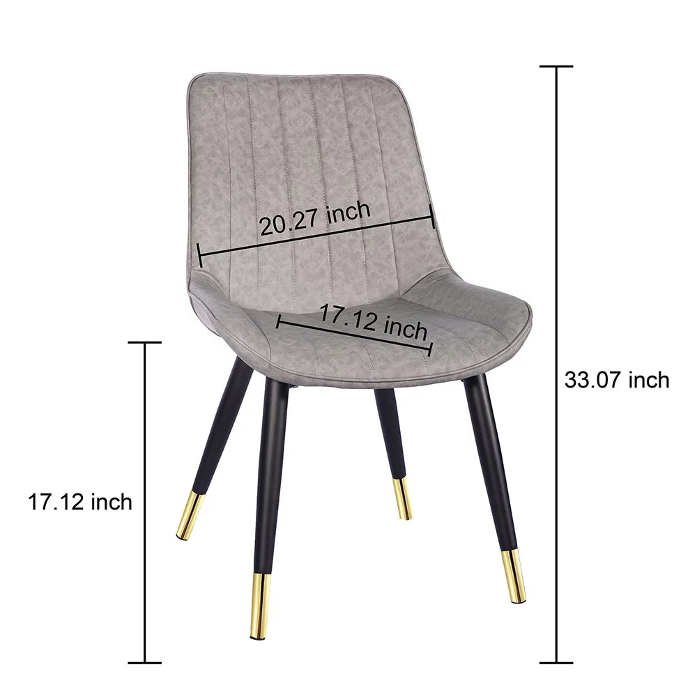 Gray Upholstered Leather Dining Chairs Set of 4 X410