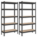 5-Tier Storage Shelves Set of 2 Black Y521