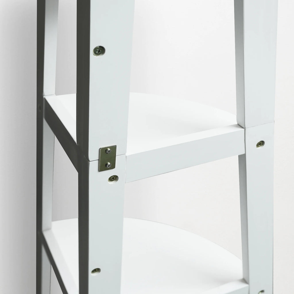 5-Shelf Corner Ladder Bookcase White I8441