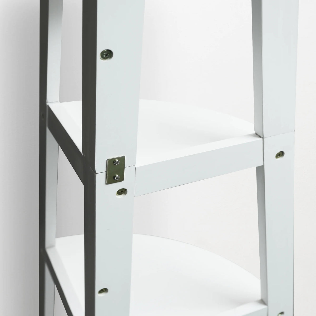5-Shelf Corner Ladder Bookcase White I8441