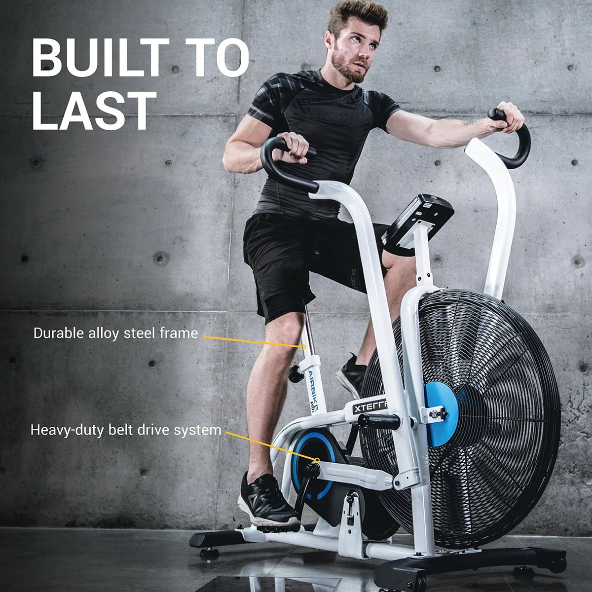 Air Resistance Fan Upright Bike with LCD Display U2660