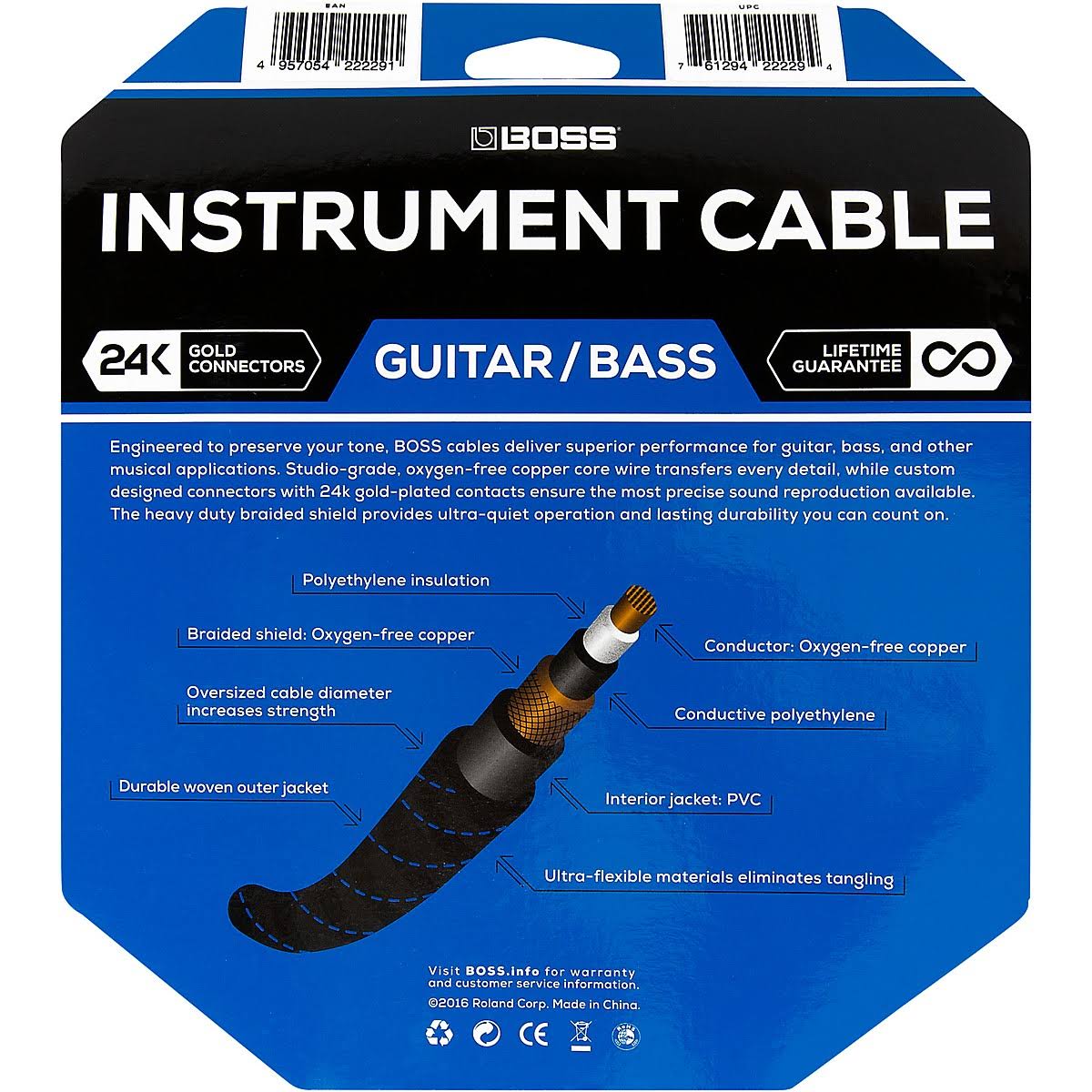 Angled to Straight Instrument Cable 25ft 2-Pack C5738