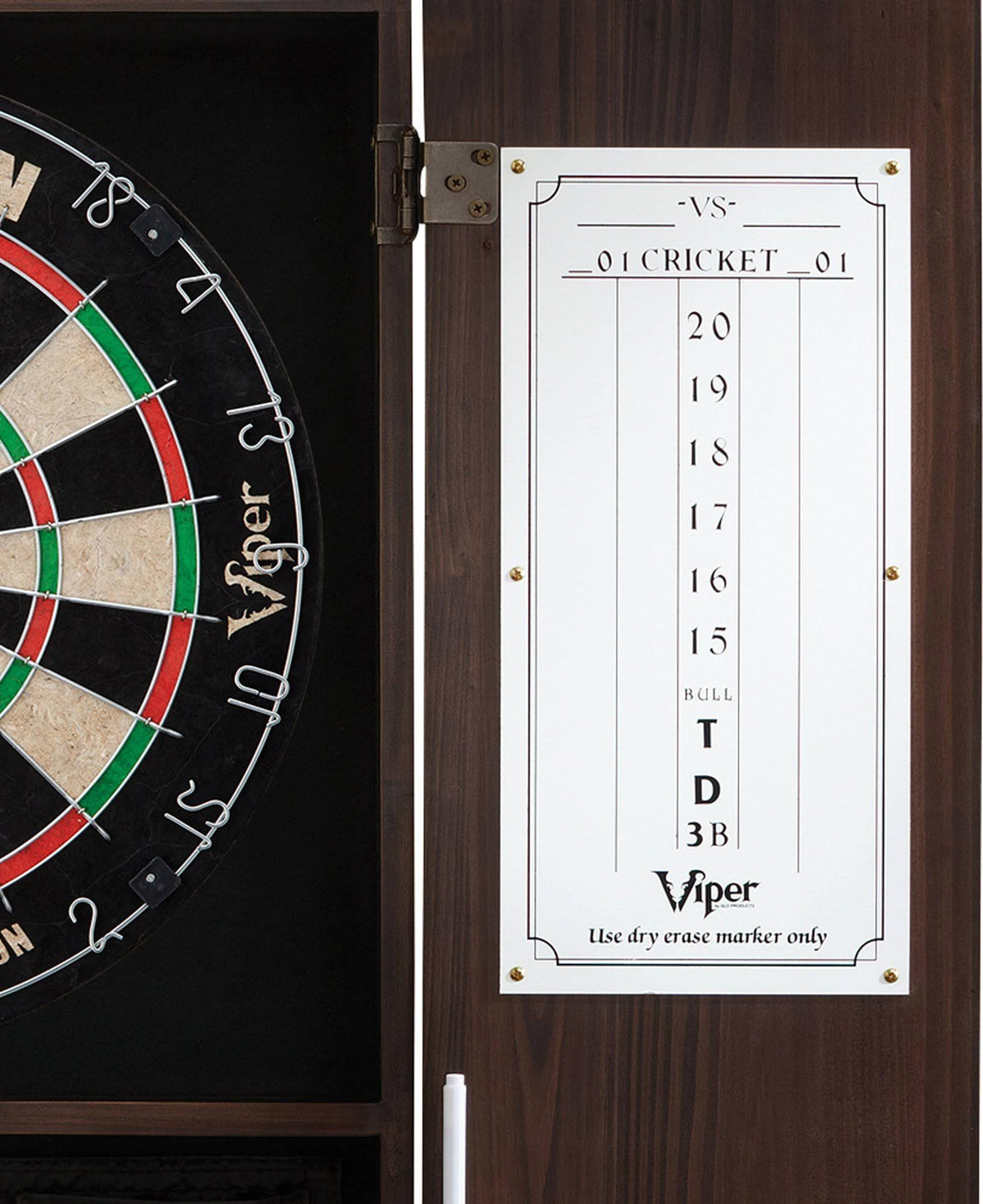 Solid Wood Cabinet & Sisal/Bristle Dartboard Set U737