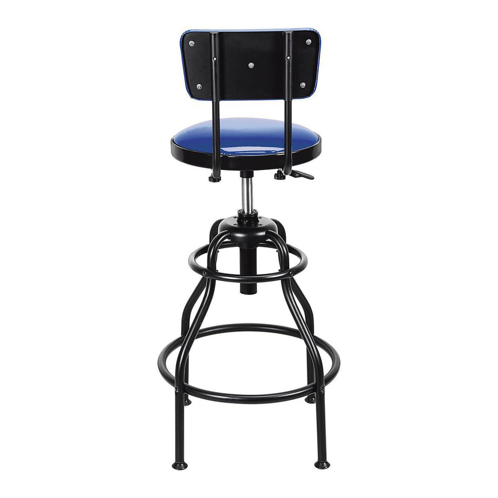 Blue Adjustable Shop Stool with Backrest O940517