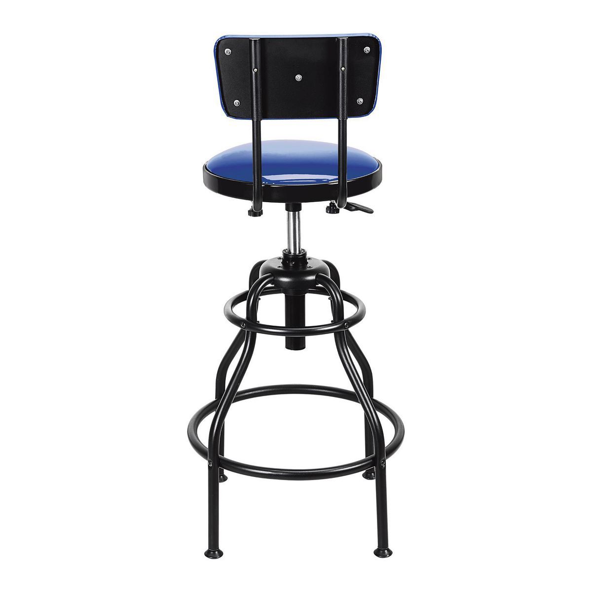 Blue Adjustable Shop Stool with Backrest O940517