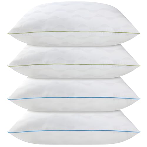 King Size Set of 2 Adjustable Bed Pillows with Zipper U595829