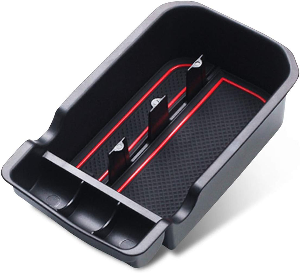 Car Center Console Organizer Armrest Box Storage Tray Red Pack of 2 B62078