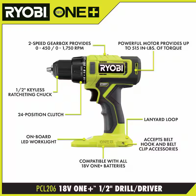 18V Cordless 4-Tool Combo Kit with Battery and Charger U723