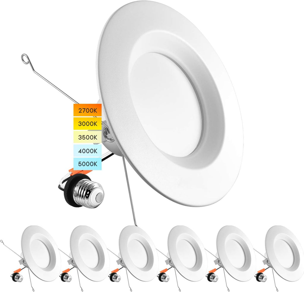 5/6 Inch LED Recessed Retrofit Downlight, 14W, Color Selectable, Dimmable, 16 Pack C2397