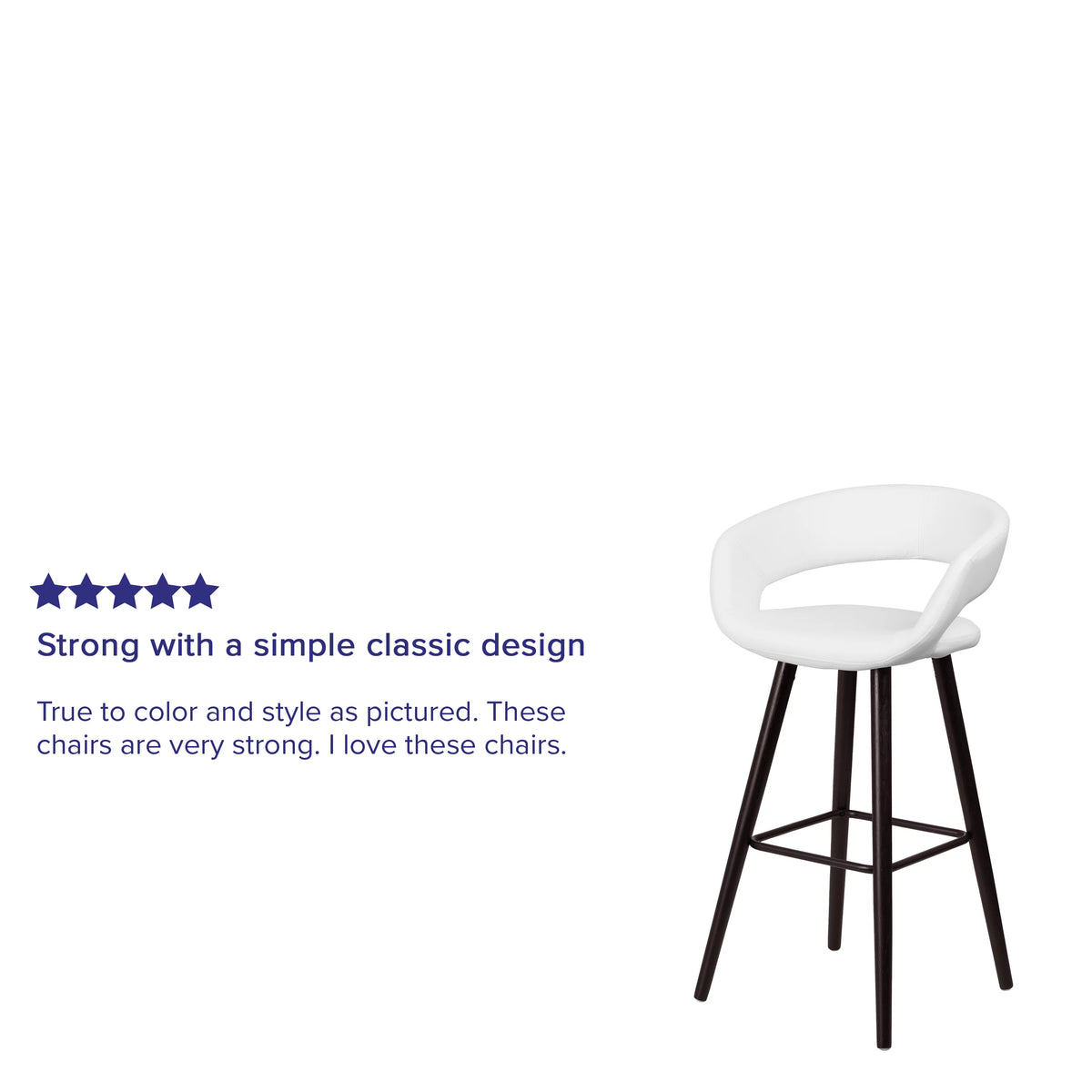 Cappuccino Wood Barstool with White Vinyl M69717
