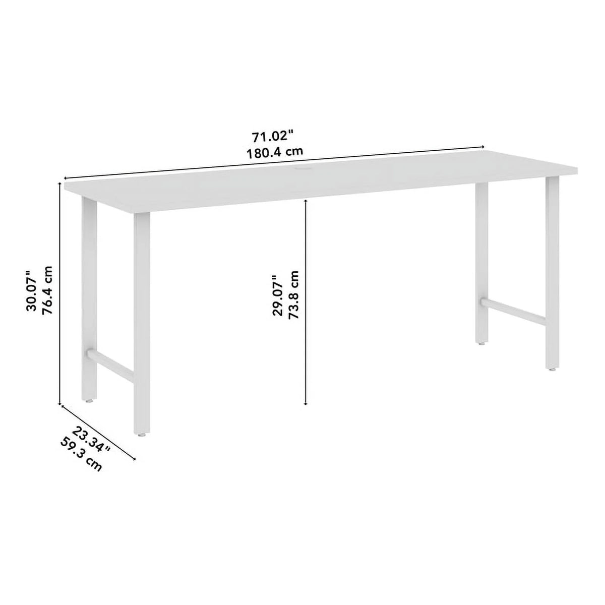 Engineered Wood Computer Desk with Metal Legs D584726