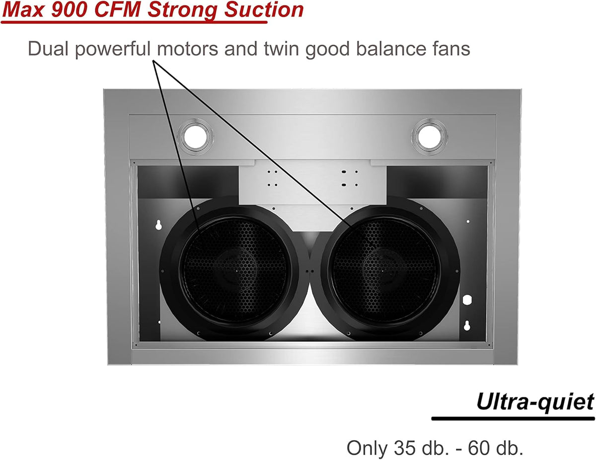 36 inch 900 CFM Slim Stainless Steel Under Cabinet Range Hood L35843