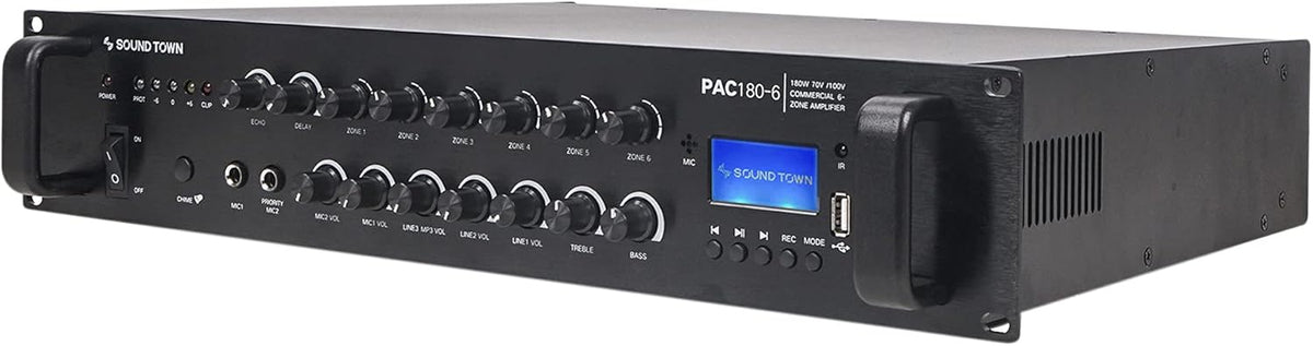 360W 6-Zone 70V/100V Commercial Power Amplifier with Bluetooth K907