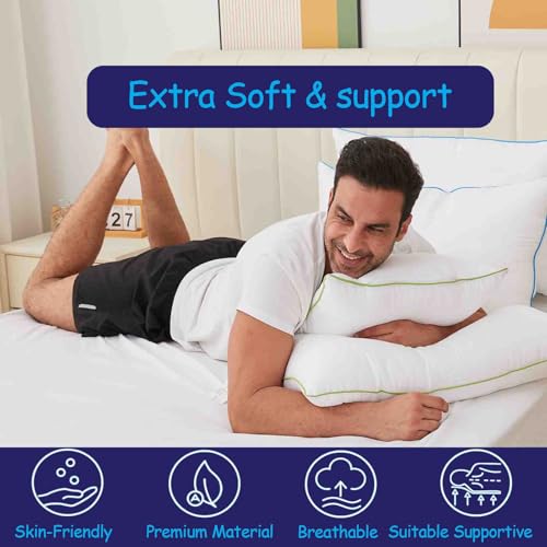 King Size Set of 2 Adjustable Bed Pillows with Zipper U595829