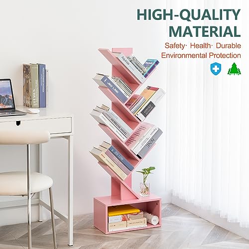 6 Shelf Rustic Brown Tree Bookshelf T341