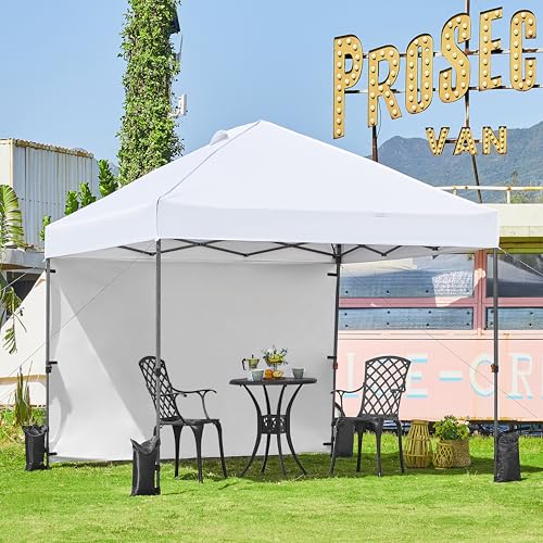 10x10 Pop up Canopy Tent with Sidewall, Black G19192