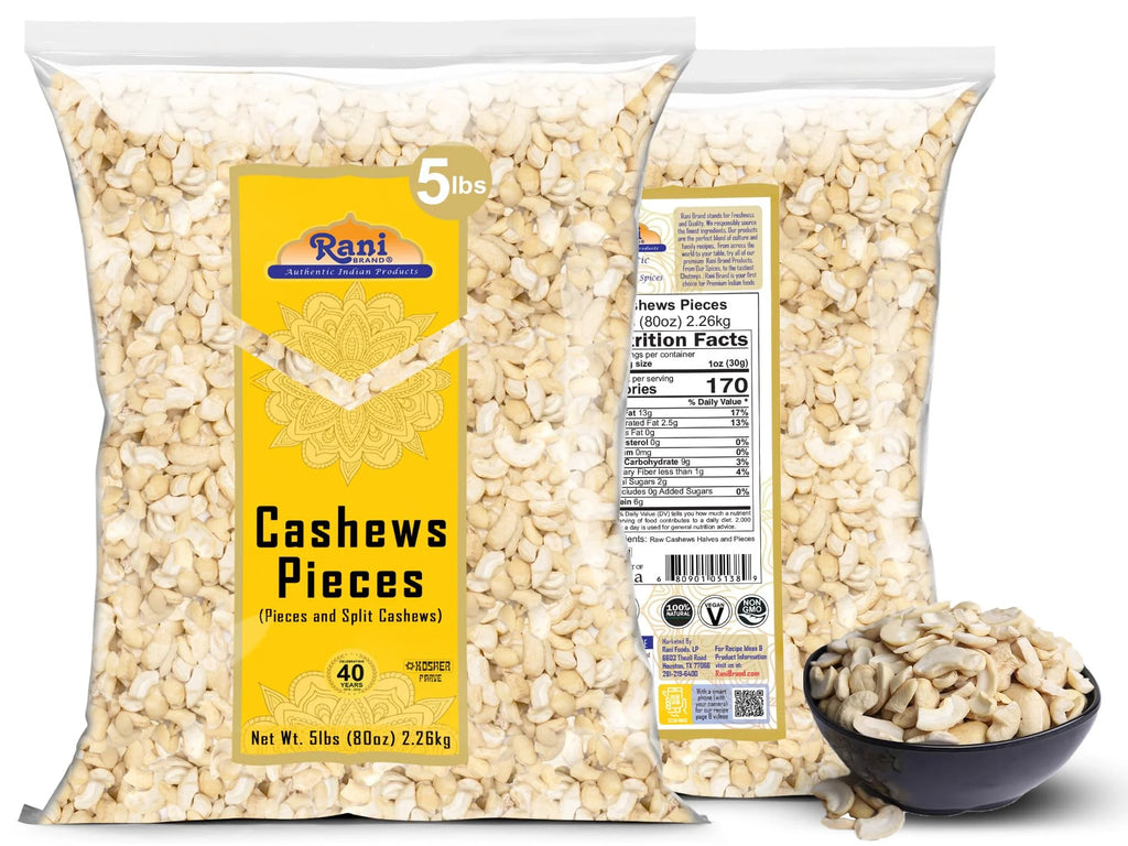 Raw Cashews Halves and Pieces 80oz Unsalted Y527