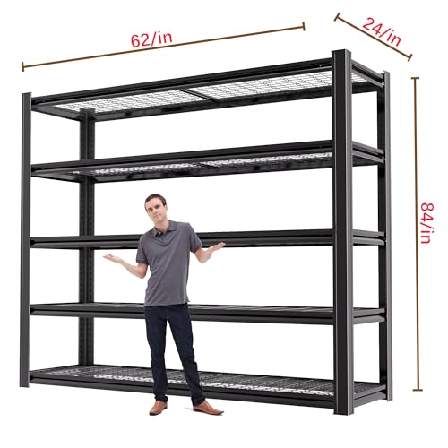 72" H Heavy Duty Metal Shelving 3500LBS Adjustable Storage Shelves R648