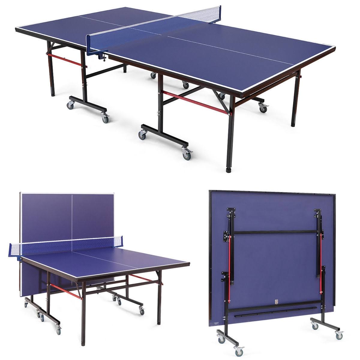 Foldable Table Tennis Table with Locking Casters W7571