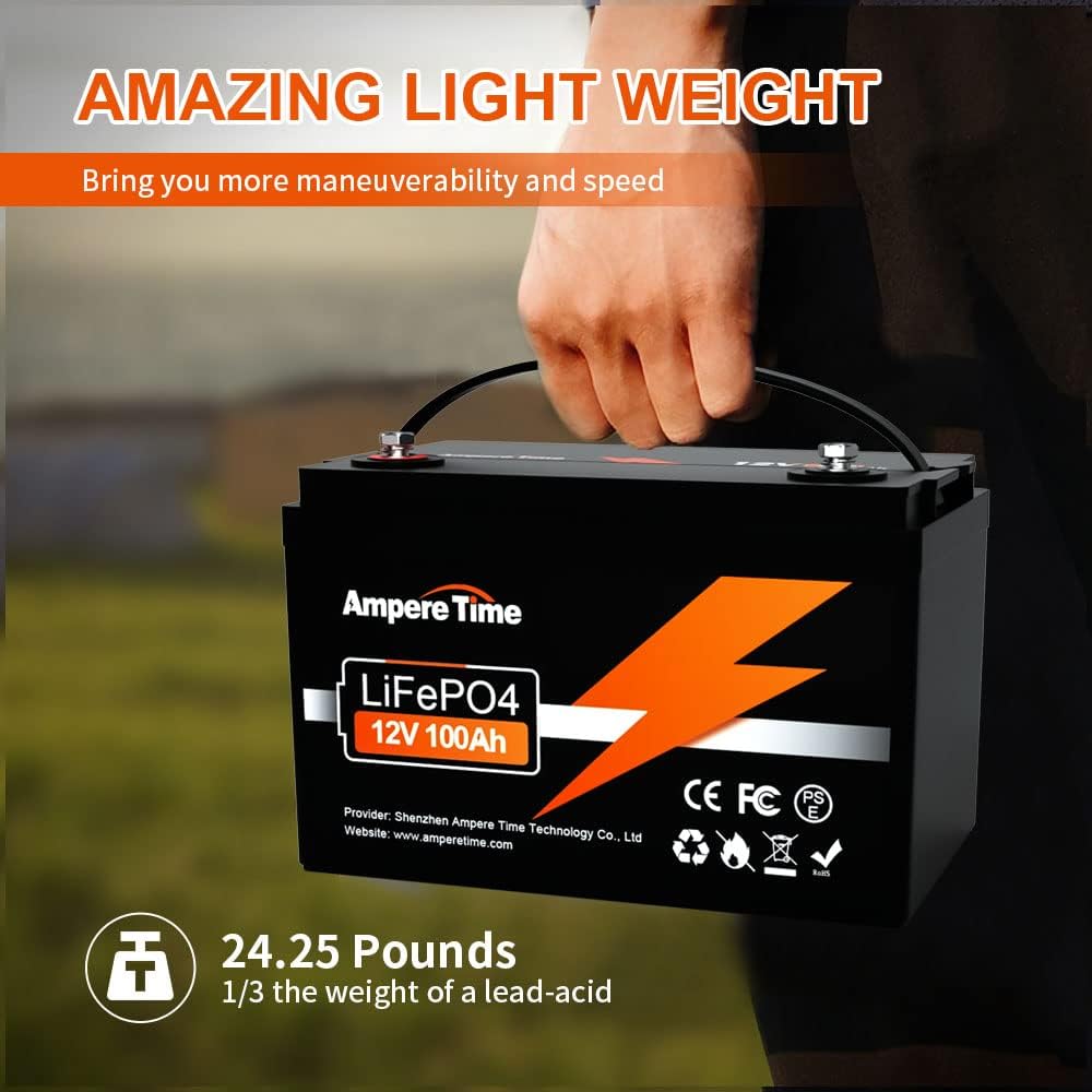 12V 100Ah LiFePO4 Battery with 14.6V 10A Charger R6031