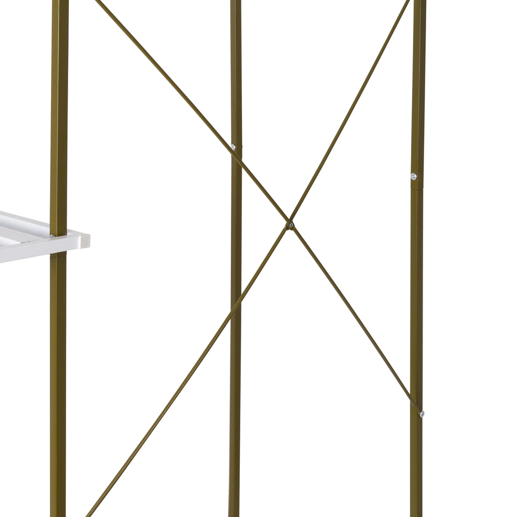 Freestanding Open Metal Closet Wardrobe with 4 Shelves V464048
