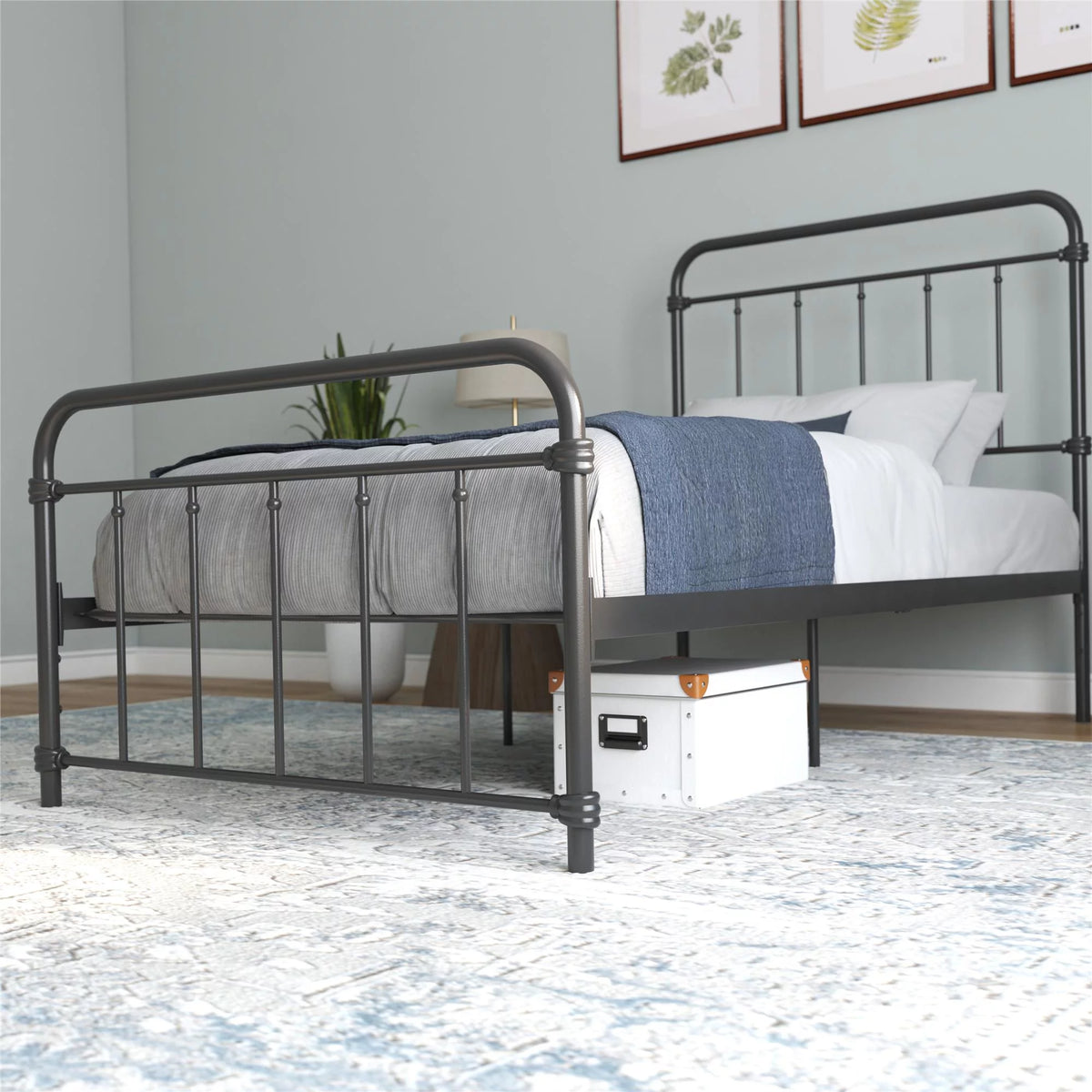 Black Twin Metal Platform Bed B736