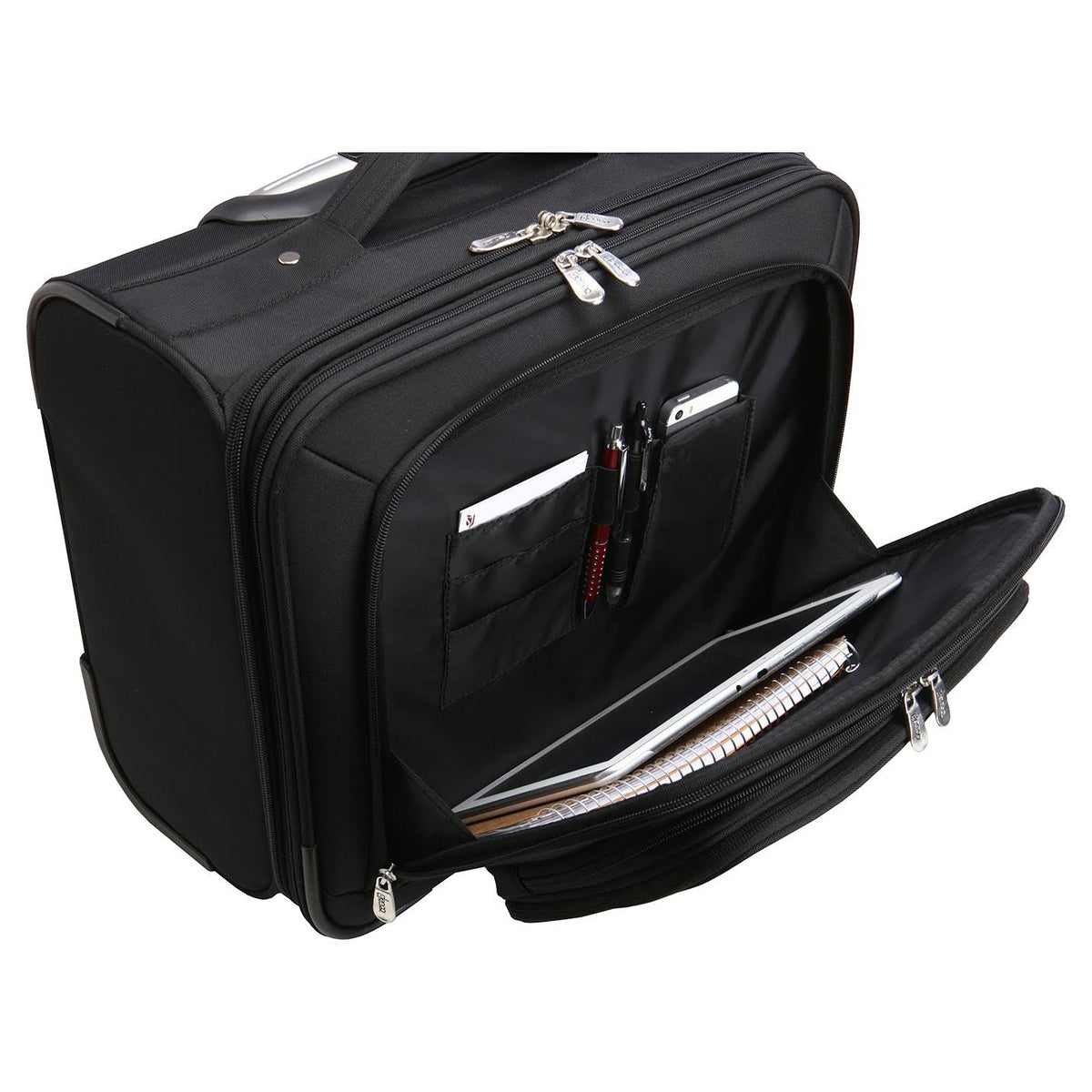 Black 14x22 2-Wheeled Laptop Travel Case G2818
