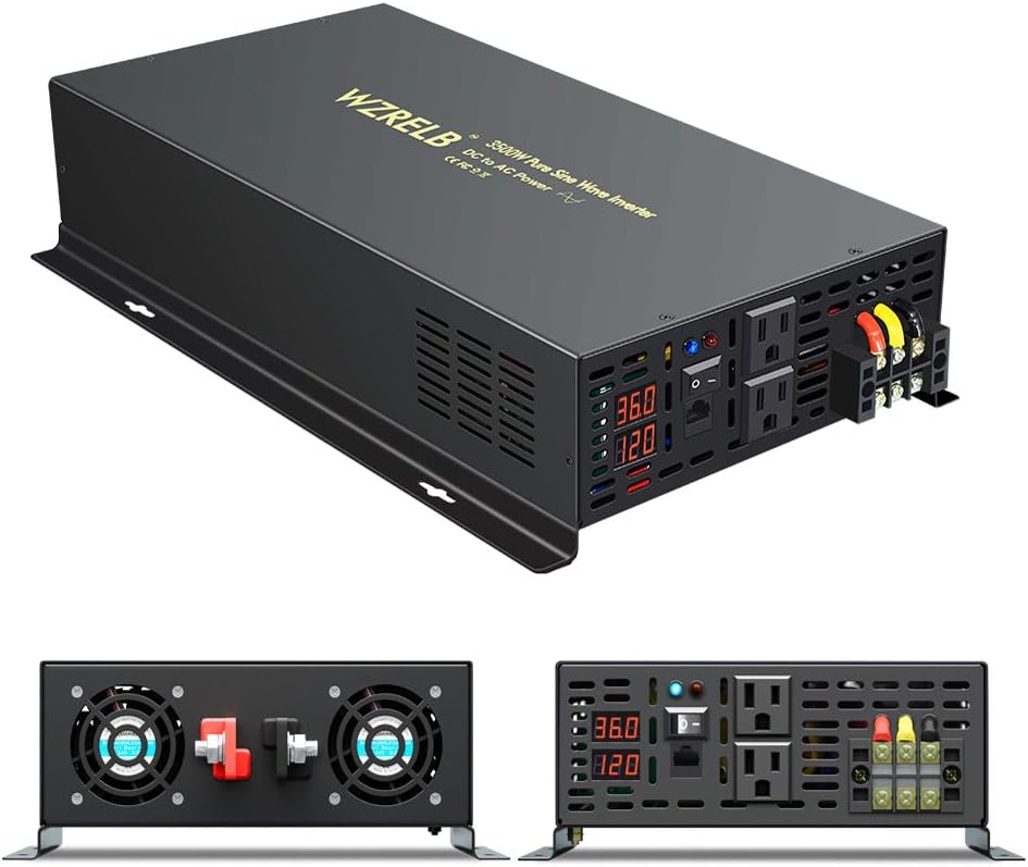 Pure Sine Wave 3500W Power Inverter with Dual AC Outlets V2212