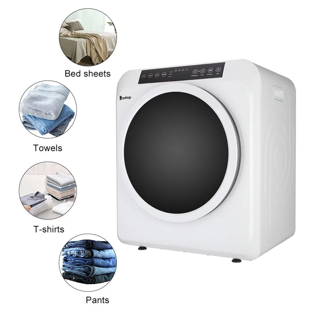 White 13lbs Capacity Stainless Steel Electric Clothes Dryer N795491