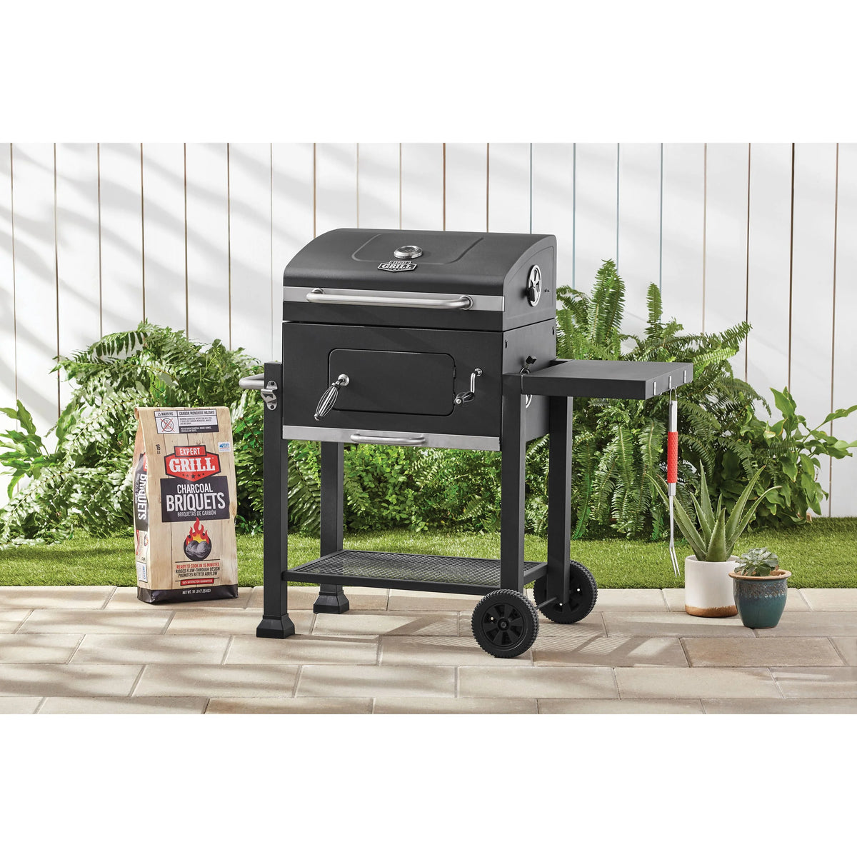 Heavy Duty 24-inch Charcoal Grill, Black I20075