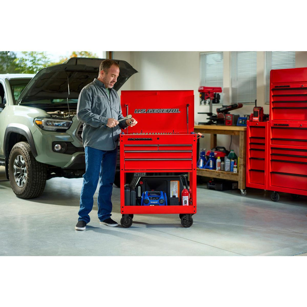 30 in. 4-Drawer Tech Cart, Red T486