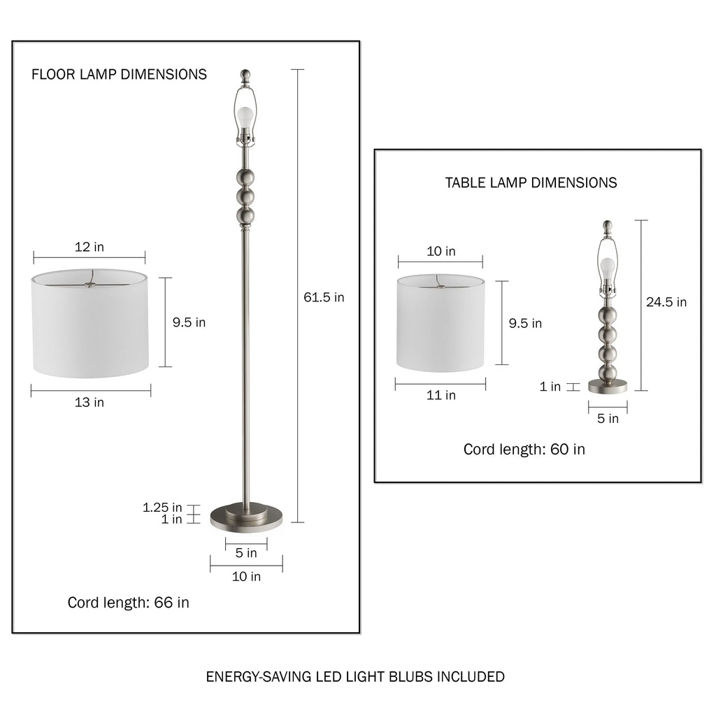Table and Floor Lamps Set of 3 LED Bulbs Included Z7052