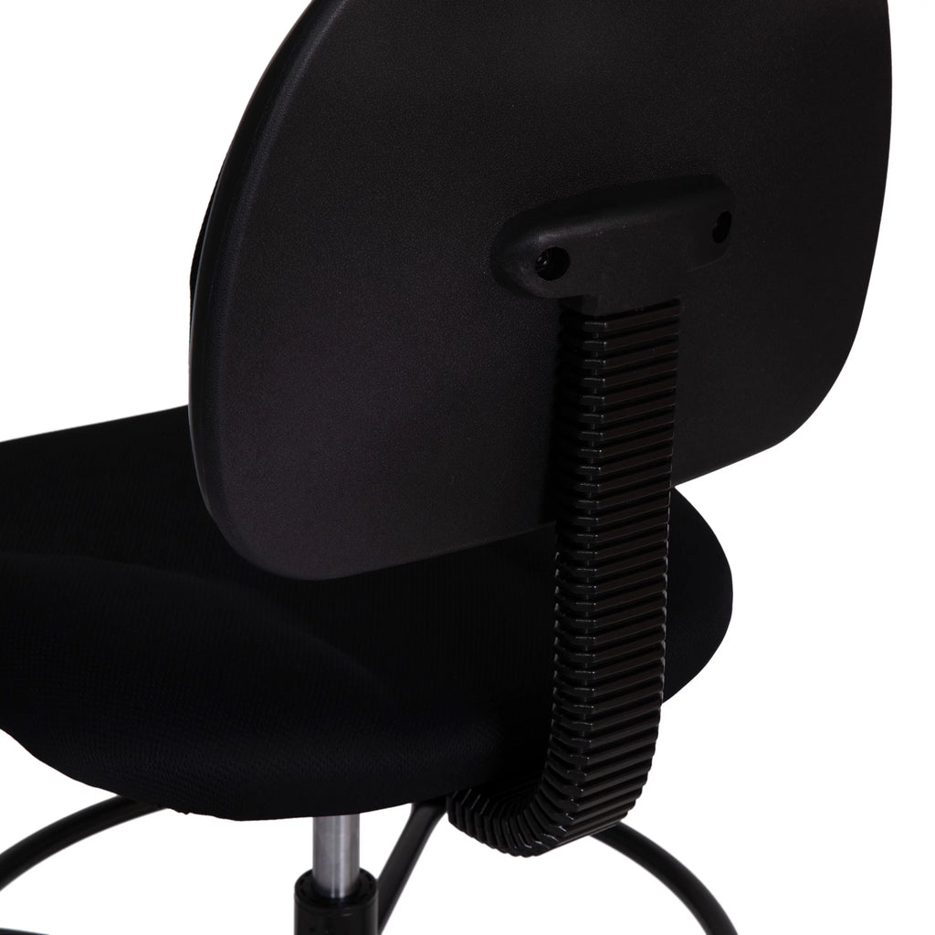 Black Fabric Mid-Back Drafting Chair with Footring B848304