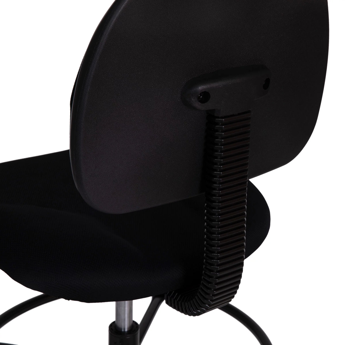 Black Fabric Mid-Back Drafting Chair with Footring B848304