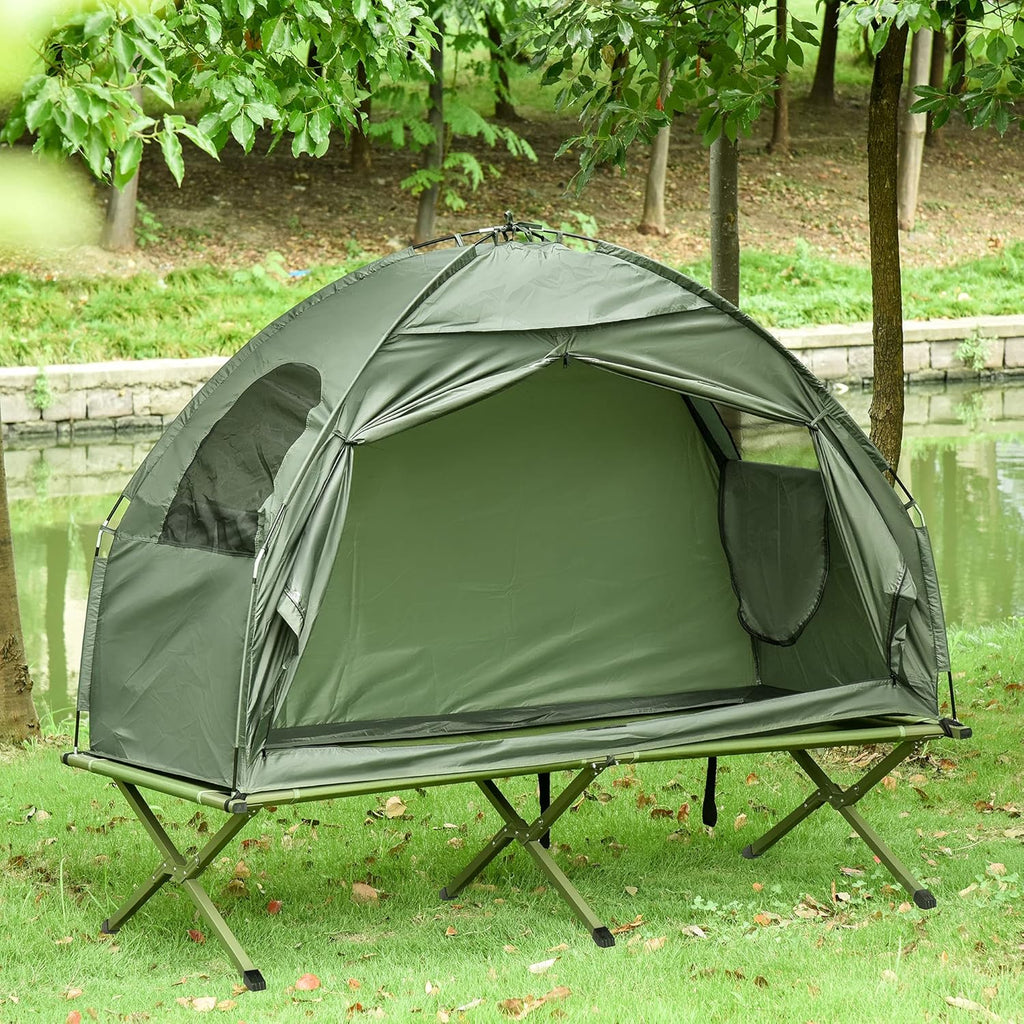 Compact Pop Up Folding Camping Cot Tent Combo Set V20279