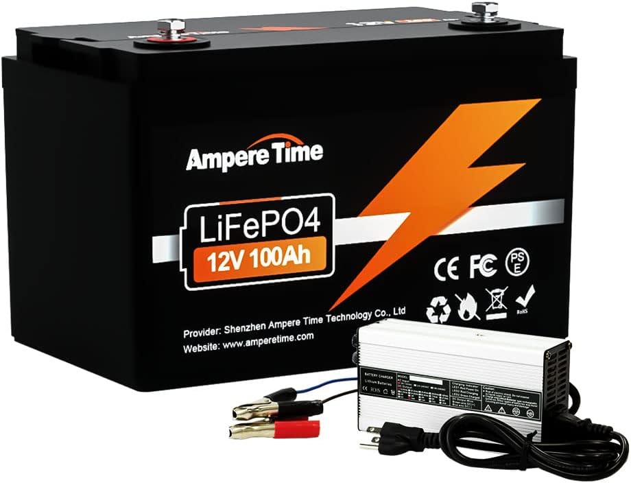 12V 100Ah LiFePO4 Battery with 14.6V 10A Charger R6031