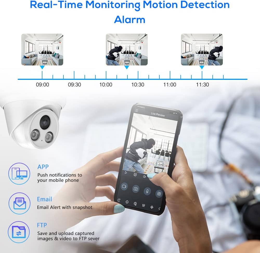 8MP PoE IP Turret Camera with Built-in Mic V78900