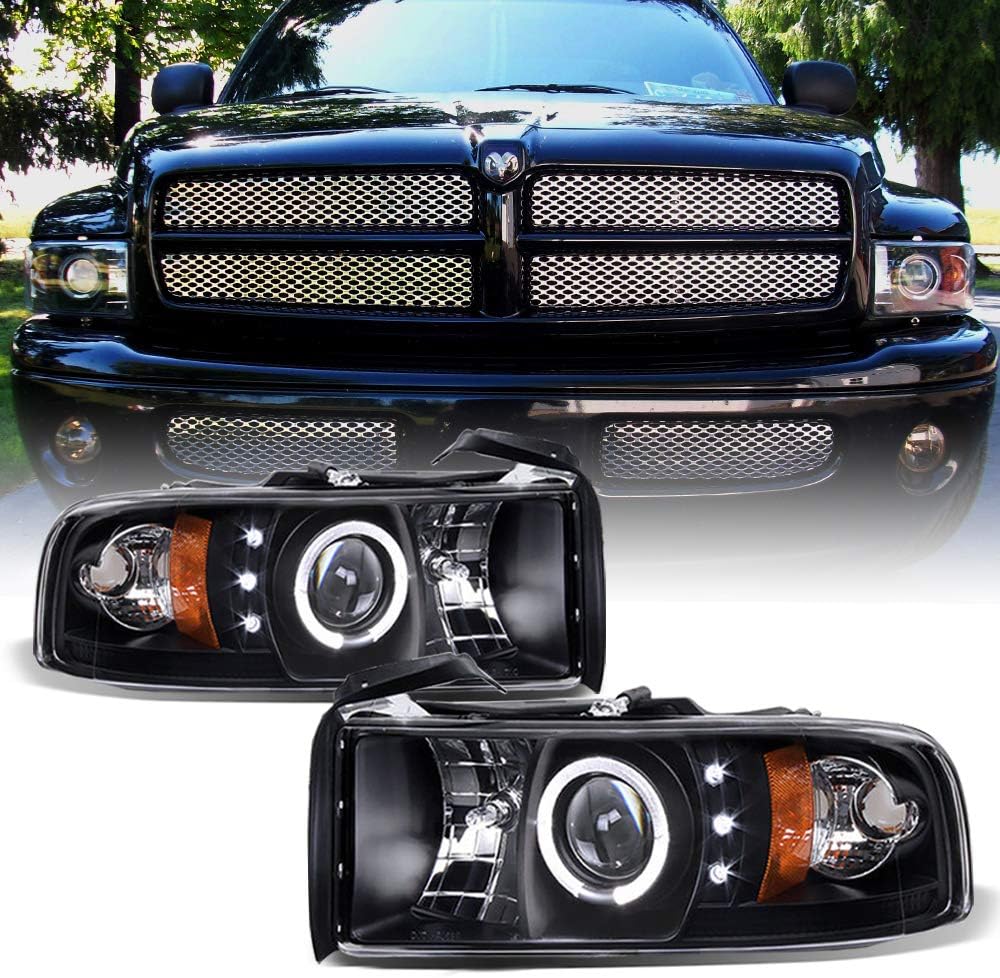 For 1994-2001 Dodge Ram 1500 2500 3500 LED Projector Headlights Assembly T29763