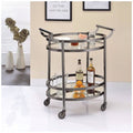 Oval Metal Serving Cart with Clear Glass S40192