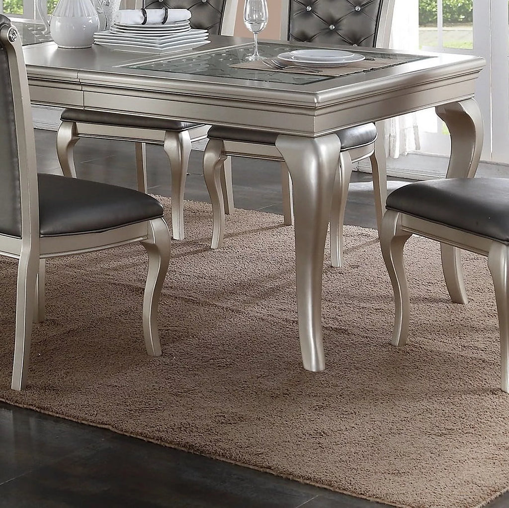 7pc Dining Set Table & 6 Tufted Cushion Chairs F384673