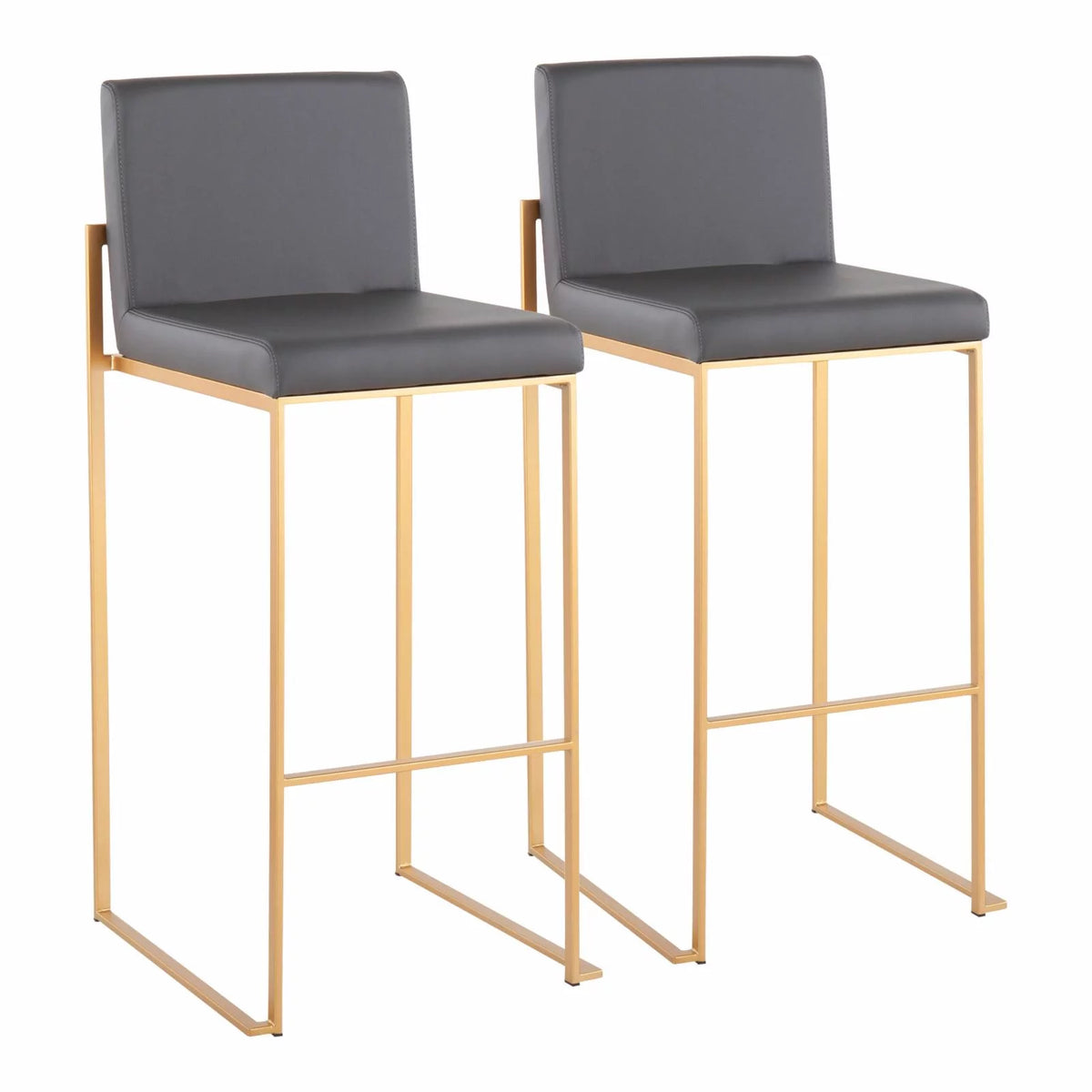 Faux Leather Barstool Set of 2 L5252