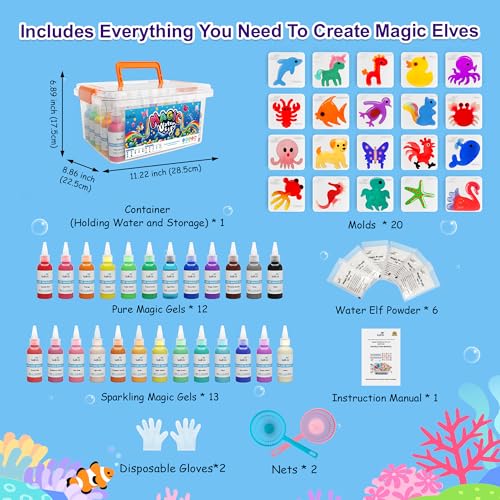 Magic Water Elf Toy Kit, 25 Gels & 20 Molds J976