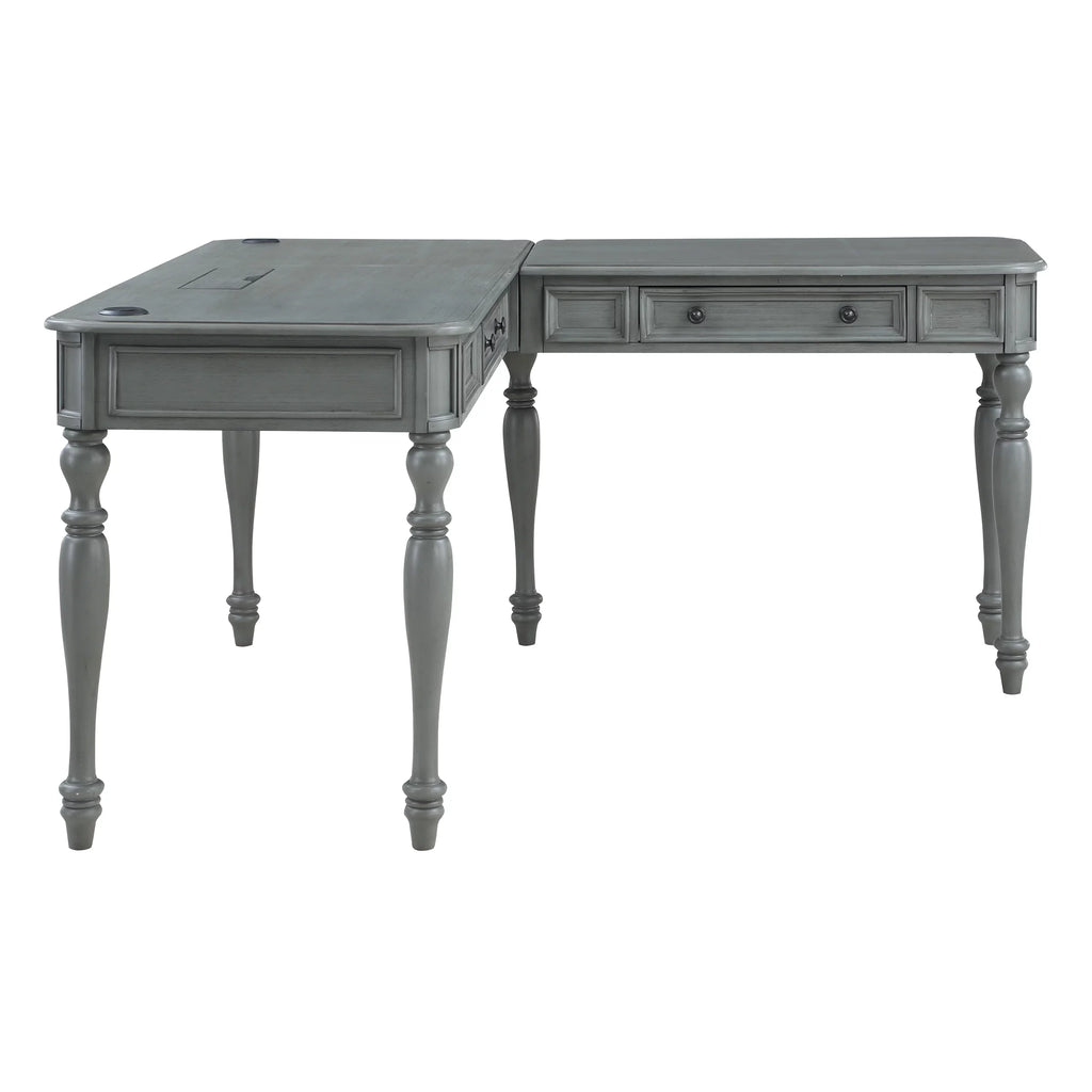 L-Shape Engineered Wood Desk with Power J9742