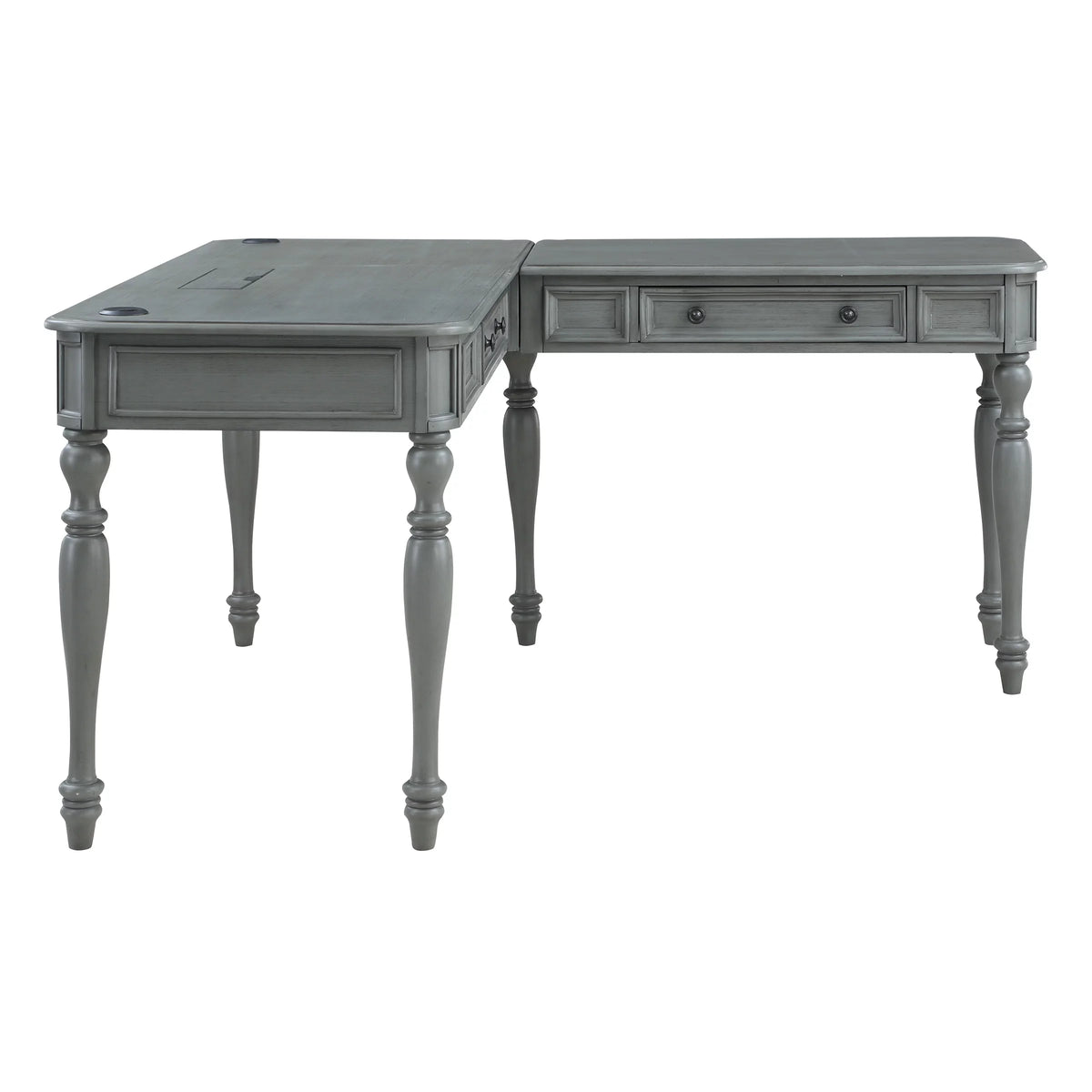 L-Shape Engineered Wood Desk with Power J9742