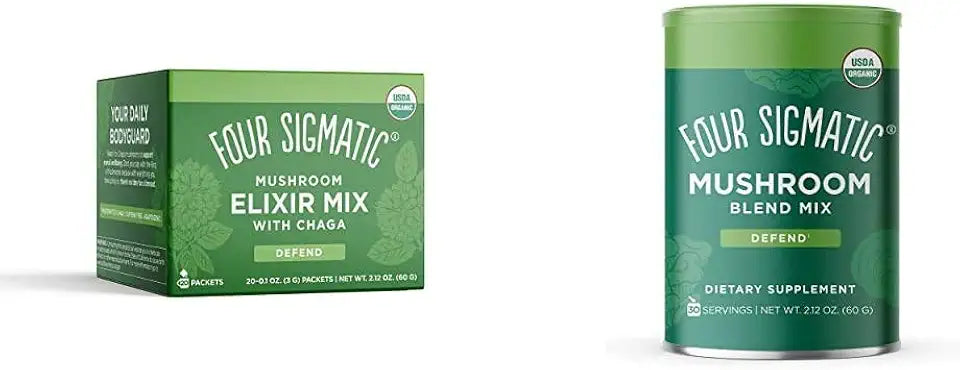 Organic Chaga Mushroom Powder Pack of 20 & 10 Mushroom Blend Mix T302