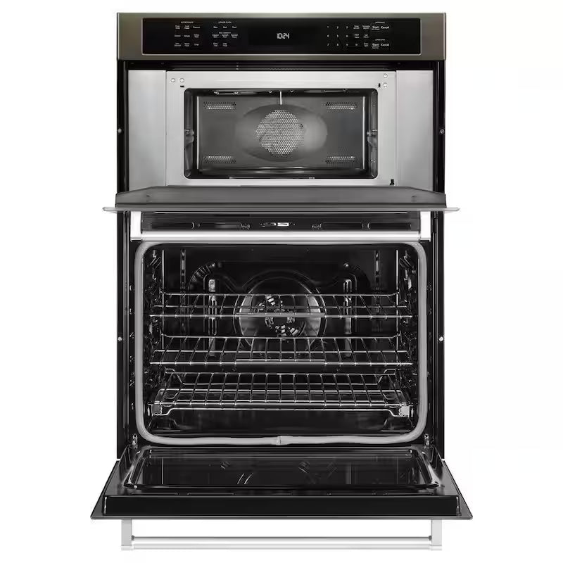 Electric Convection Wall Oven with Built-In Microwave in Black Stainless M260